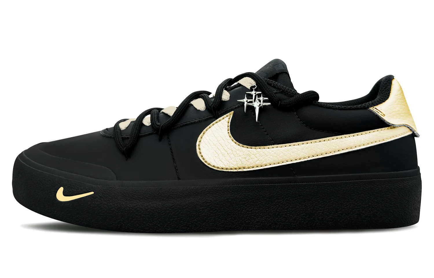 Nike Кроссовки Court Shot для скейтбординга мужские низкие Black/Gold — фото 2
