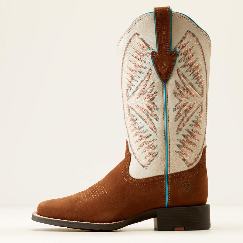 Женские сапоги ARIAT Ruidoso в ковбойском стиле с вышивкой, коричнево-белый — фото 2