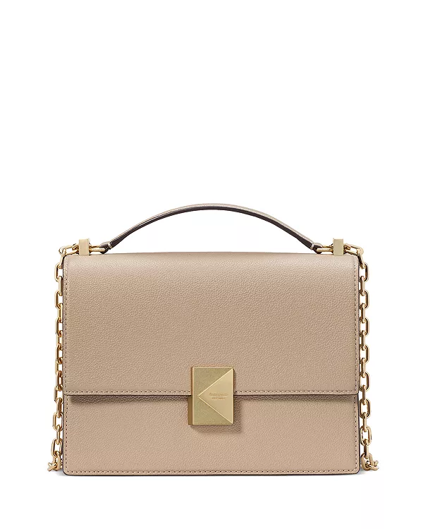 

Сумка через плечо Deco из зернистой кожи, маленькая, с цепочкой. Kate Spade New York, бежевый