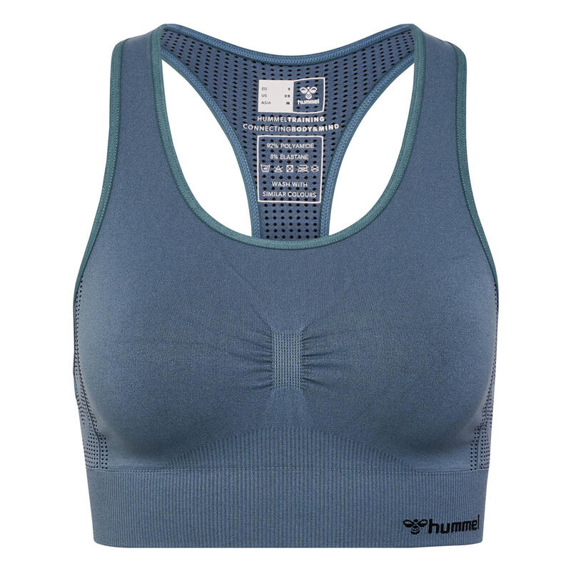 

Бесшовный спортивный топ Hmlmt Shaping, женский спортивный топ для йоги HUMMEL, цвет blau