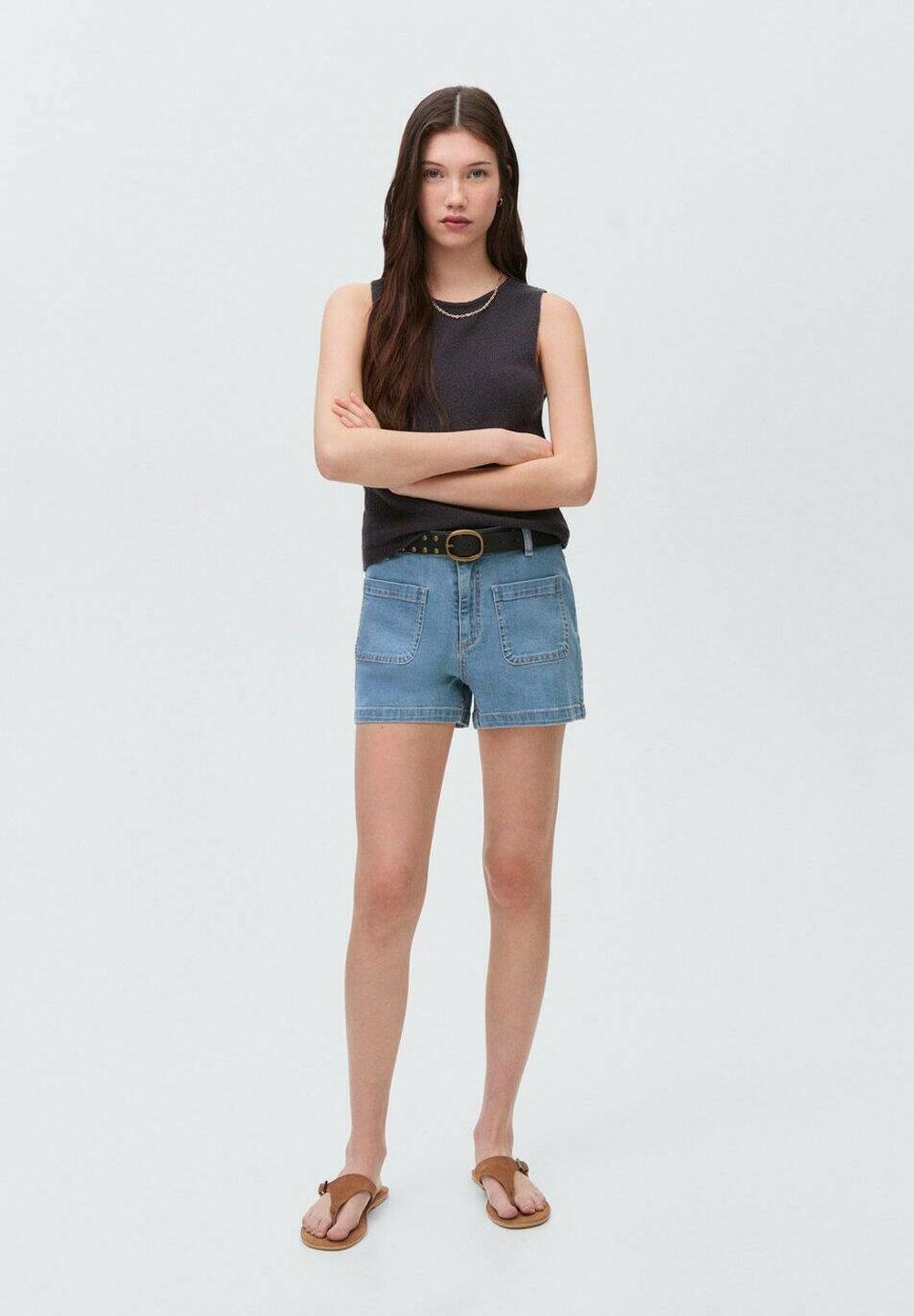 

Джинсовые шорты Mango Kids, светло-голубой