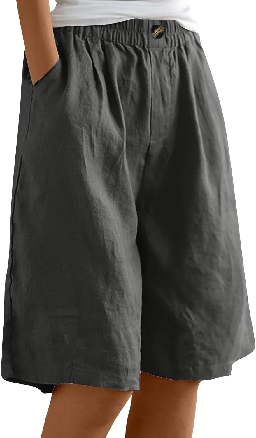 

Kenvina бермуды для женщин, летние 2026, плюс сайз, длина до колена, карманы