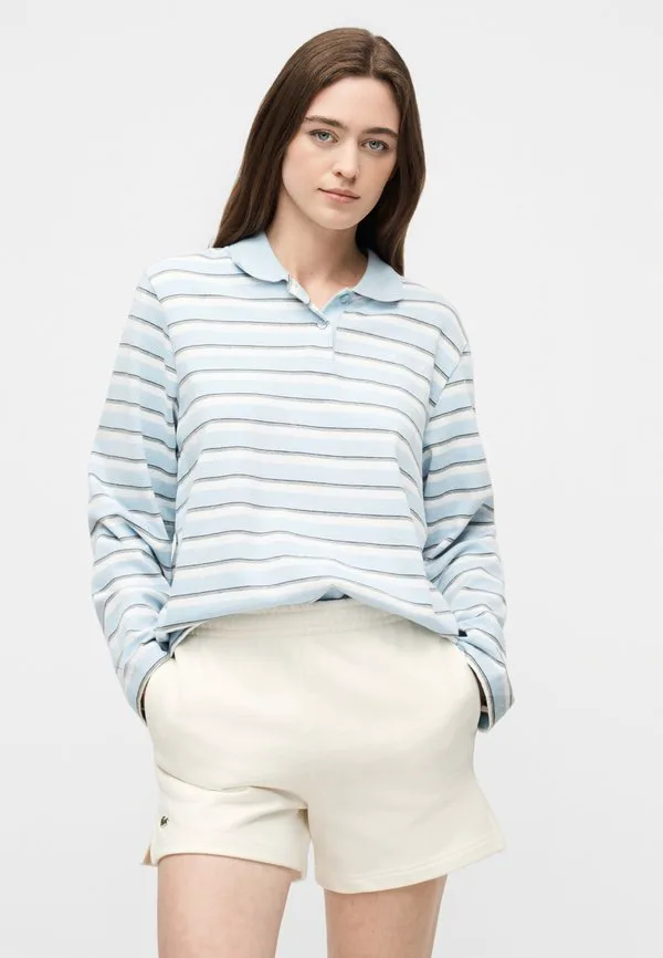 Флисовые короткие спортивные штаны Lacoste, Flour, однотонные, синие — фото 4