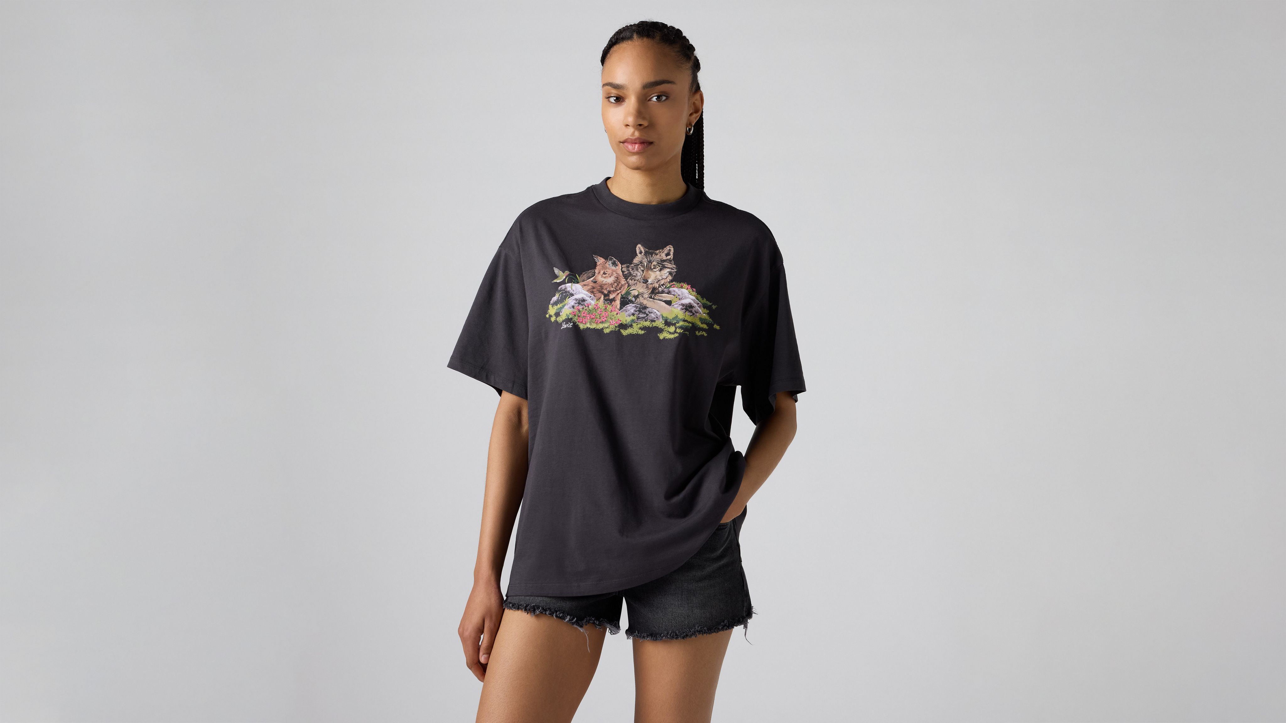 

Футболка с короткими рукавами и графическим принтом Levi's, Dark Phantom - Black