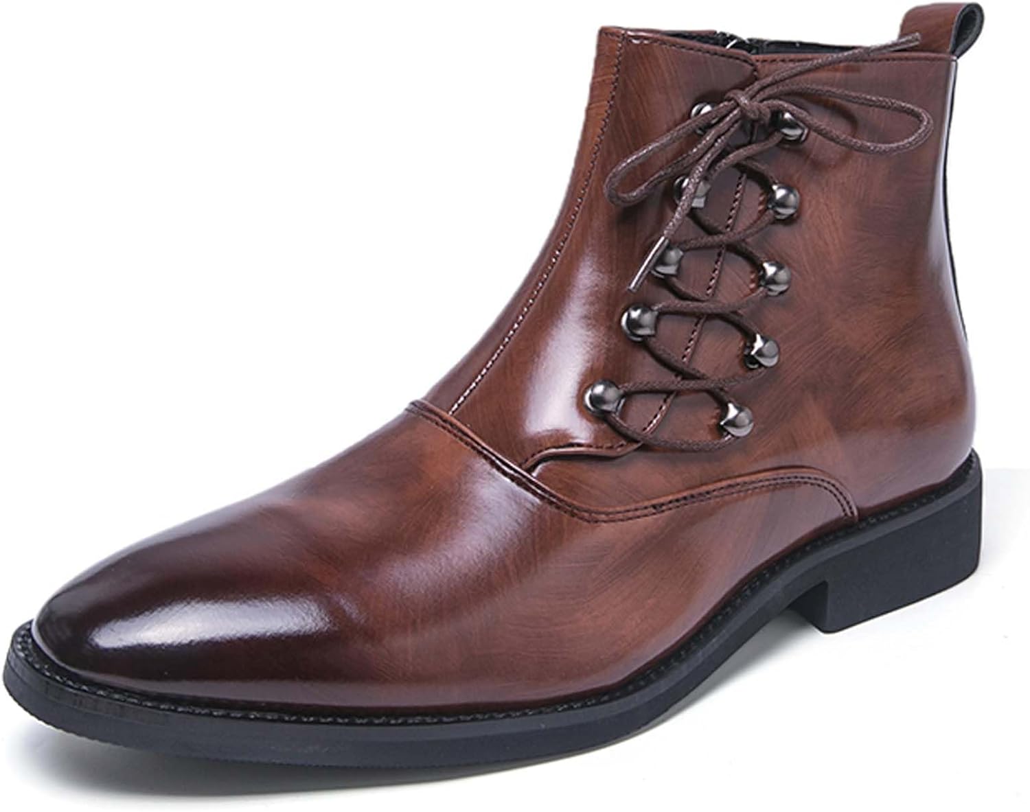 

Мужские ботинки челси, модный дизайн на шнуровке, городские, деловые, повседневные, формальные, противоскользящие, для ходьбы, работы, офиса, униформы, свадеб, банкетов, костюмов, вечерних нарядов, высокие кожаные ботинки Generic, коричневый