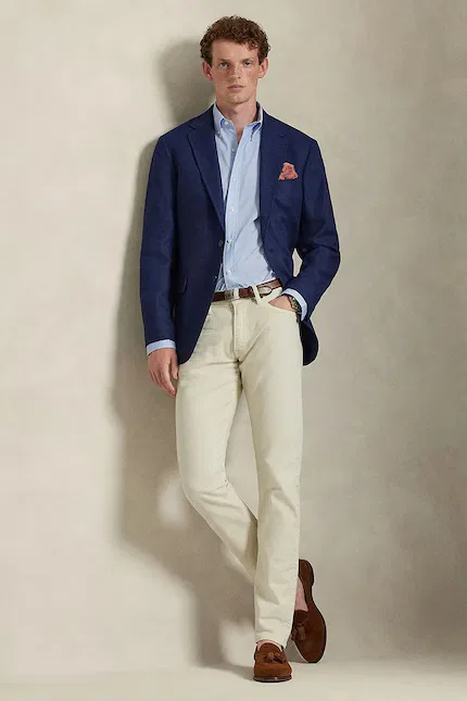 Классическая рубашка эластичная Polo Ralph Lauren, синий — фото 3