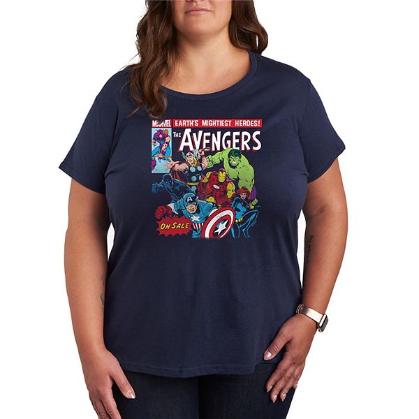 

Футболка Plus size The Avengers retro comic cover graphic Marvel, Navy, Синий, Футболка Plus size The Avengers retro comic cover graphic Marvel, Navy