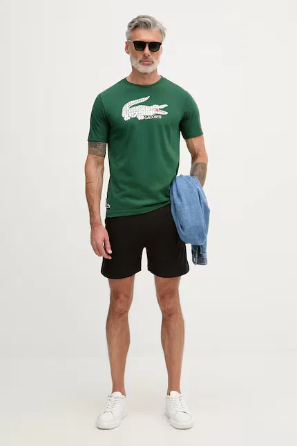 Шорты спортивные из хлопка Lacoste, коричневый — фото 2