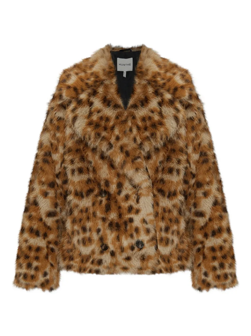 

Двубортный жакет Lestine с леопардовым принтом MUNTHE, коричневый