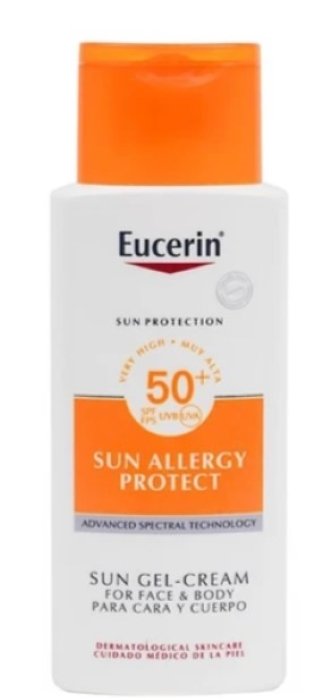

Eucerin, солнцезащитный гель-крем Sun Allergy Protect для лица и тела SPF 50+, 150 мл