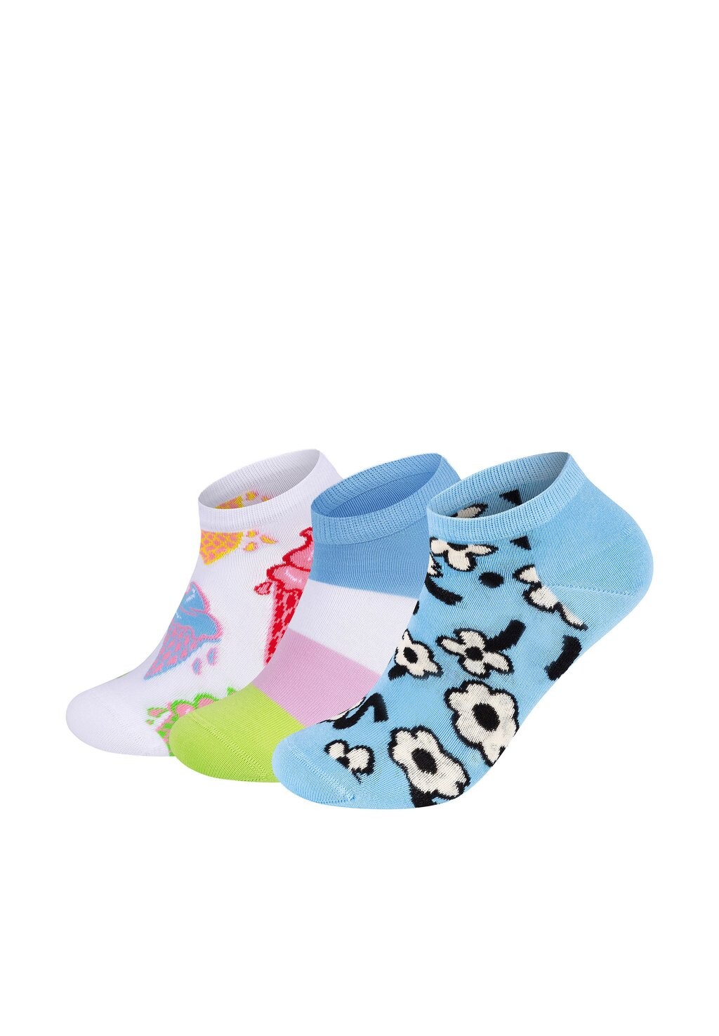 

Носки 3-PACK LOW DANCING FLOWER-ICE CREAM-STRIPE Happy Socks, мультиколор