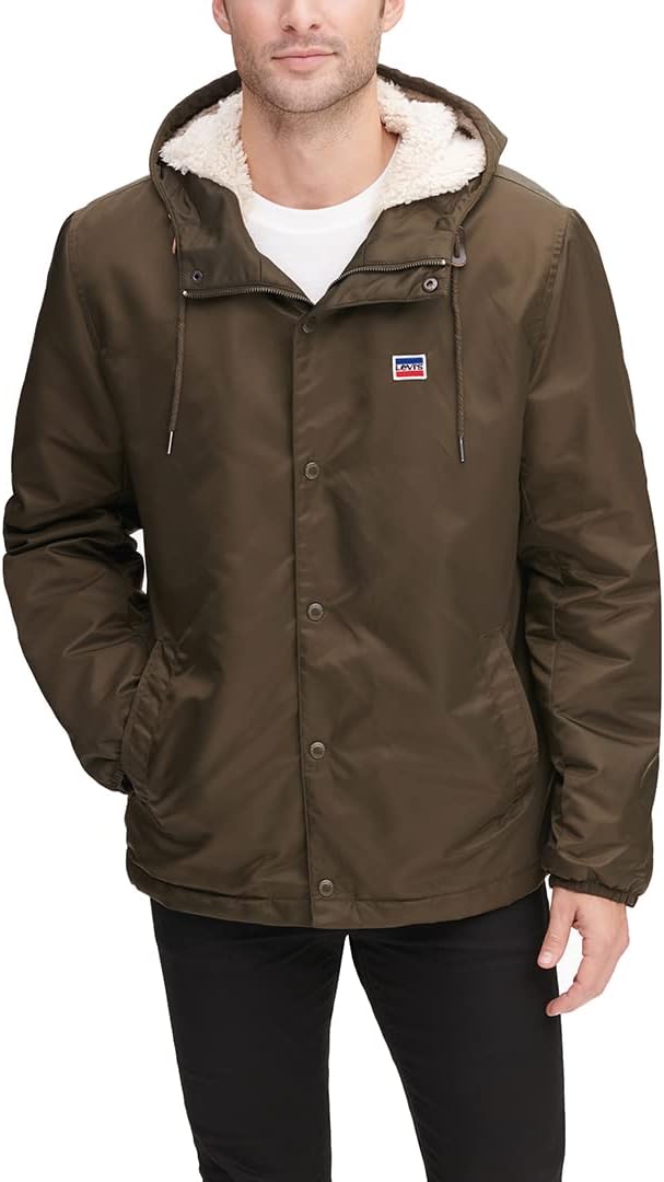 

Мужская тренерская куртка Levi's с подкладкой из шерпы, Olive