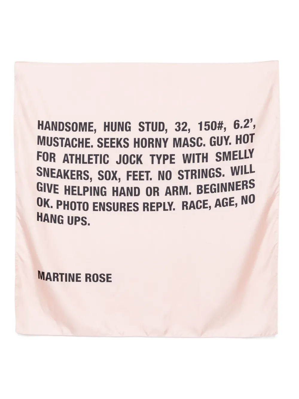 

Шелковый платок с принтом Martine Rose, розовый