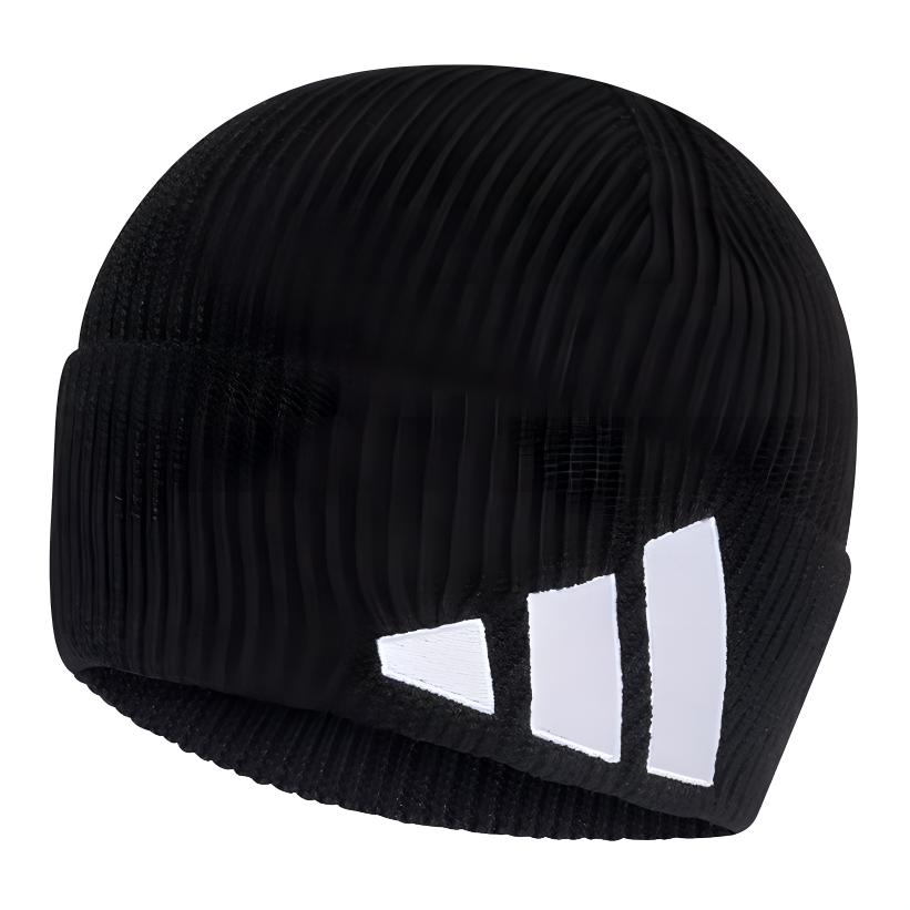

Унисекс акриловая шапка-бини черно-белая Adidas