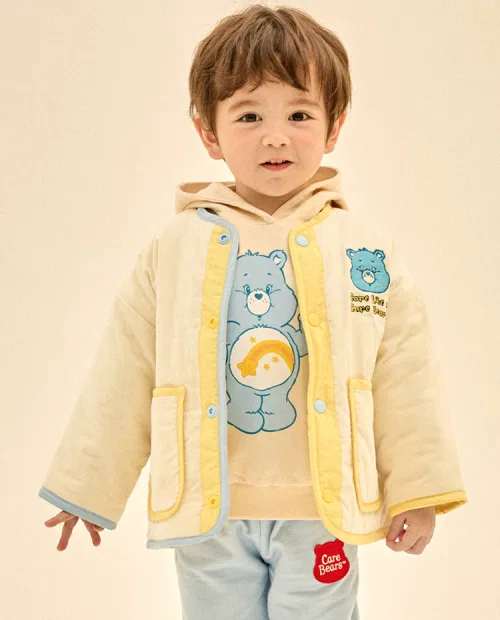 Куртка-пуховик из вельвета Care Bears, детская, айвори