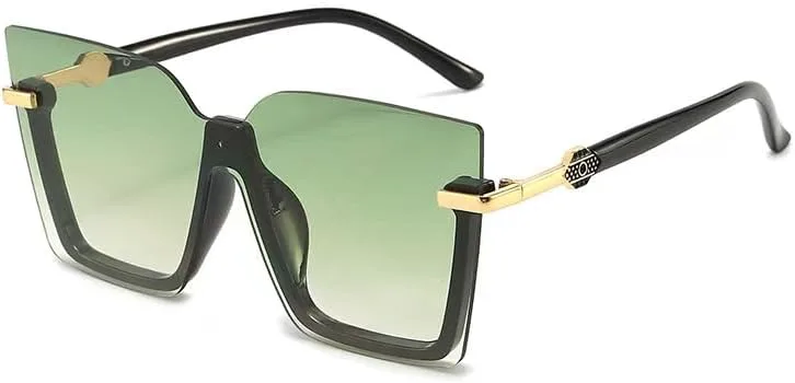 

Женские солнцезащитные очки: модные, с большой оправой, квадратной формой и интегрированными линзами; Мужские очки с защитой от УФ-излучения UV400 DMMWCX, Green1