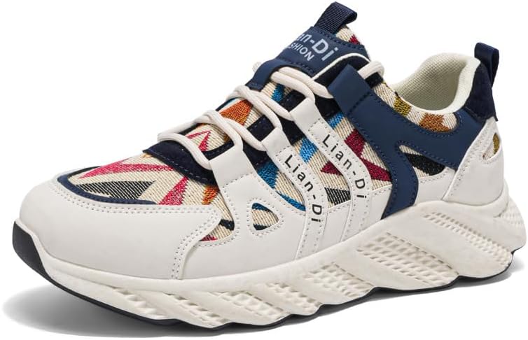 

Большие мужские спортивные кроссовки с толстой подошвой и многокрасочной расцветкой - стиль кэжуал с удобными стельками и износоустойчивой подошвой Hoalox, Milan