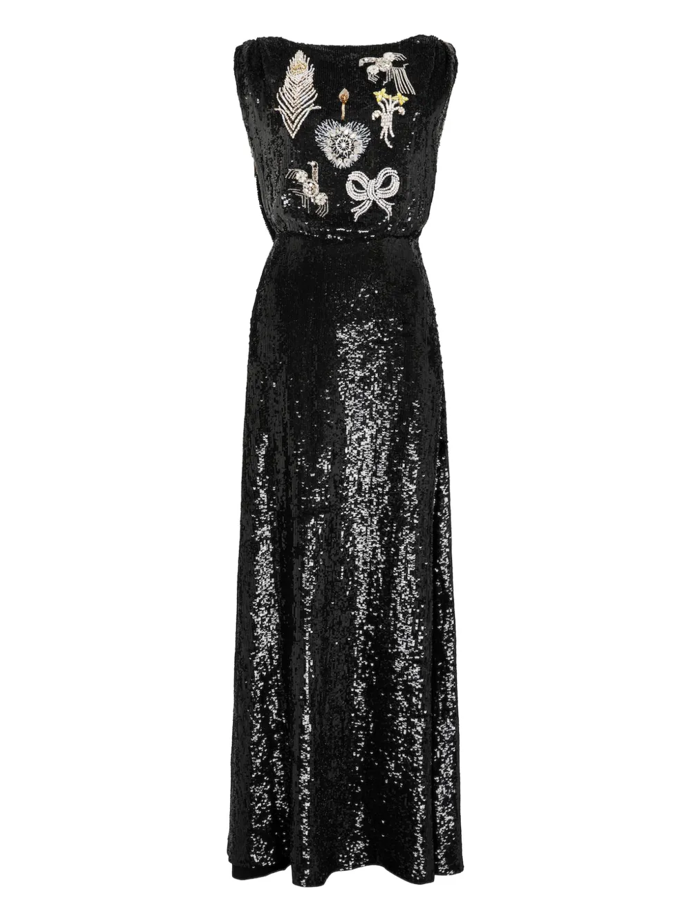 

Платье макси Adalina с пайетками Temperley London, черный