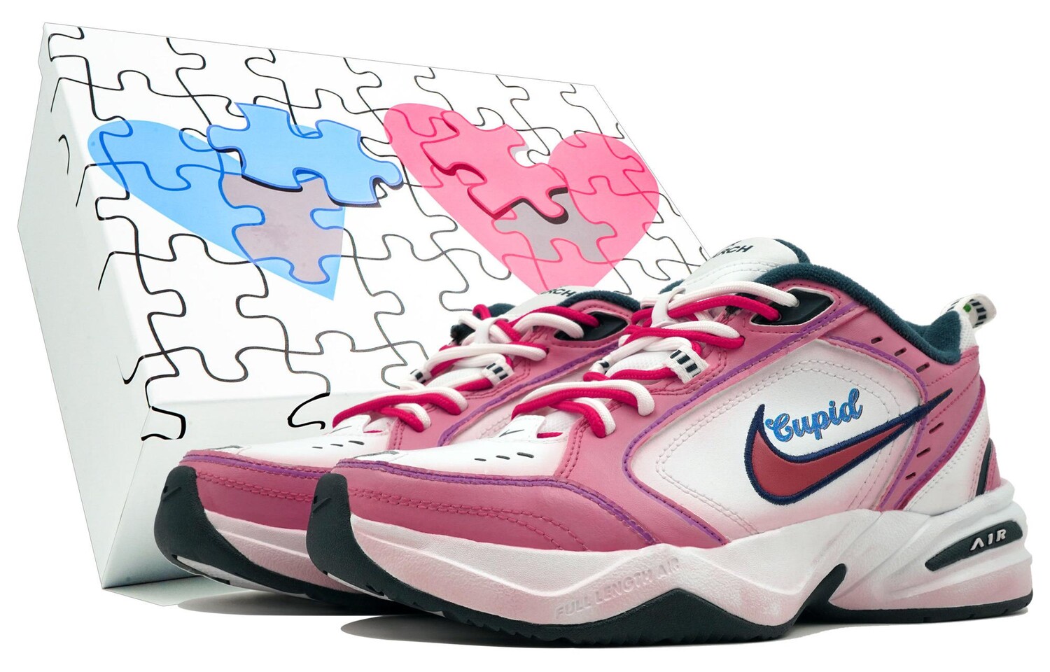

Кроссовки Nike Air Monarch 4 Chunky Sneakers Unisex Low-top Pink, белый