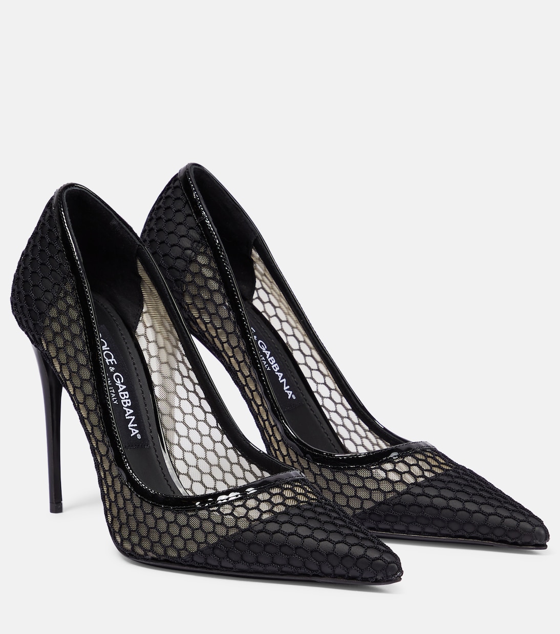 Кожаные лоферы с сетчатой отделкой Dolce&Gabbana, Nero/Nero