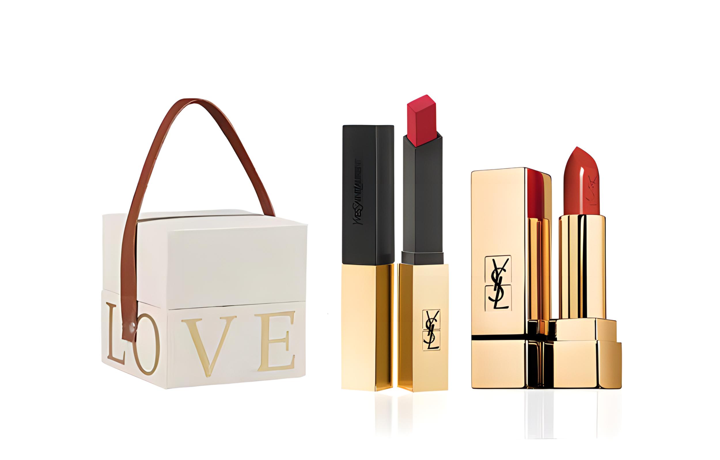 Подарочный набор SAINT LAURENT: губная помада Rouge Pur Couture The Slim Lipstick № 1966 + парфюмерная вода Black Opium, 7,5 мл — фото 2
