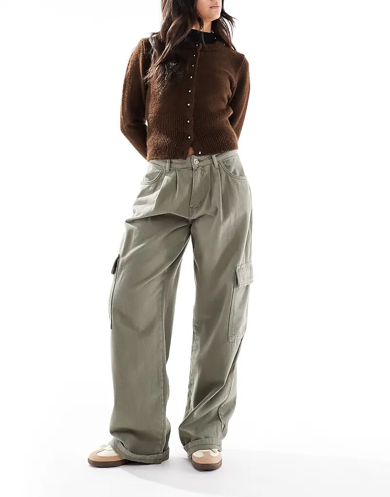 

Мешковатые джинсы-карго Miss Selfridge цвета хаки