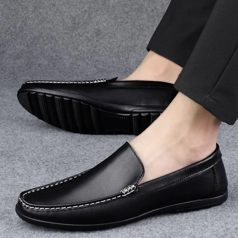 Мокасины мужские из искусственной кожи, с носком, Black SayfuR — фото 4
