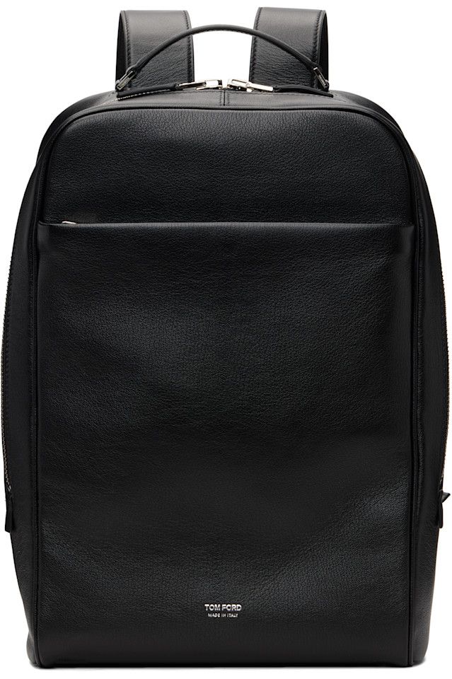 

Минималистичный рюкзак из зернистой кожи Tom Ford, черный