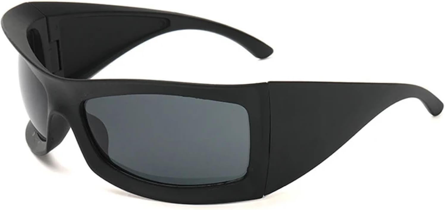 

Мужские солнцезащитные очки в стиле ретро-панк с защитой от УФ-излучения UV400, модные очки конфетных цветов, женские солнцезащитные очки для активного отдыха и спорта WNCKSQ, Matte Black Grey