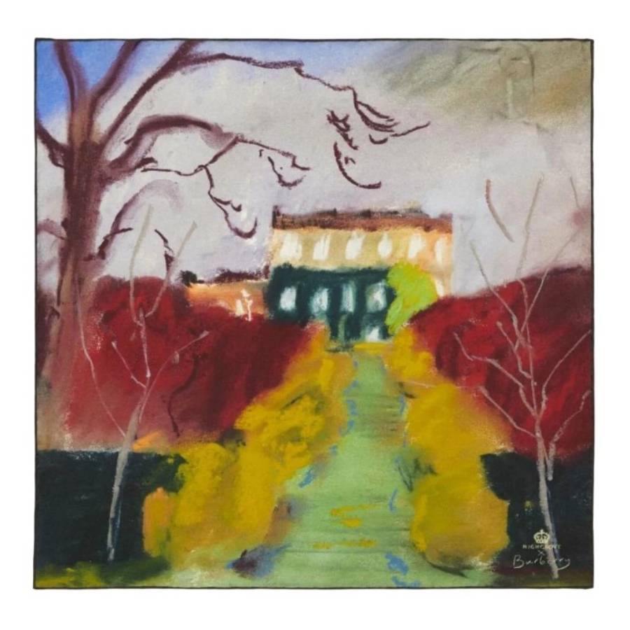 

Квадратный шелковый шарф Burberry с принтом Thyme Walk, мультиколор