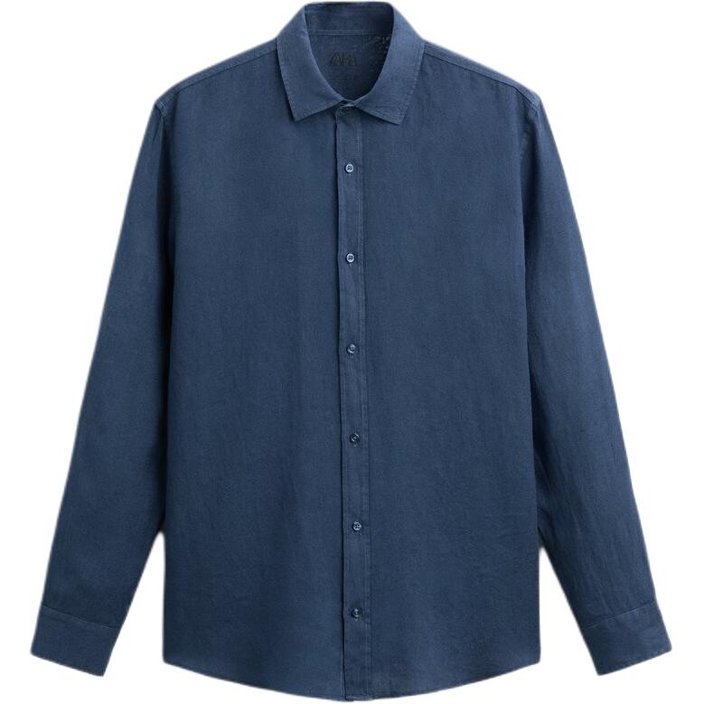 

Рубашка мужская синяя Zara, синий