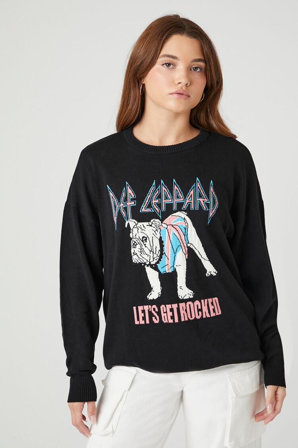 

Свитер с рисунком Def Leppard Forever 21, черный
