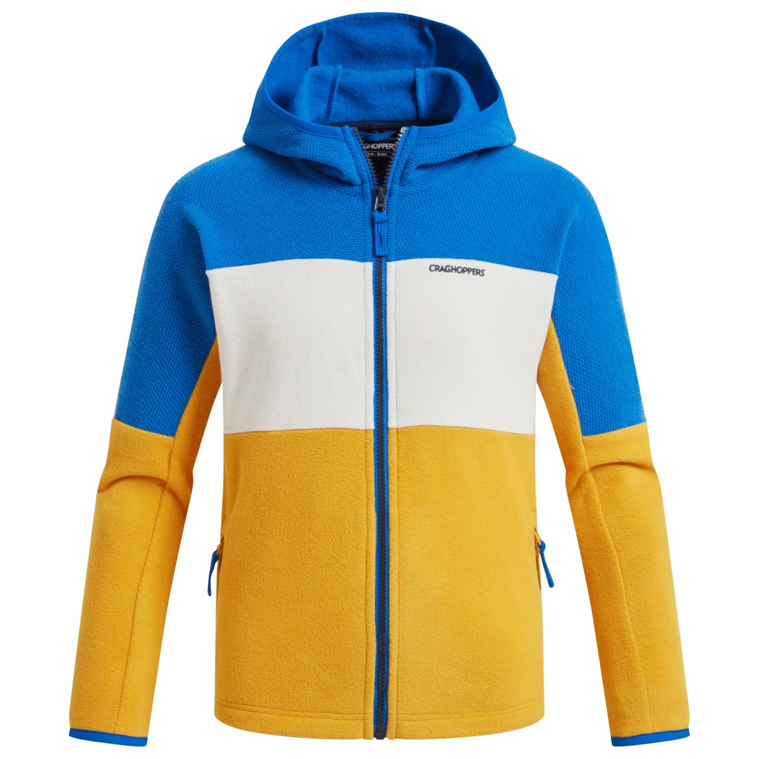 

Флисовая жилетка Craghoppers Kid's Bindloe Kapuzenjacke, цвет Howlite Blue/Warbler Yellow