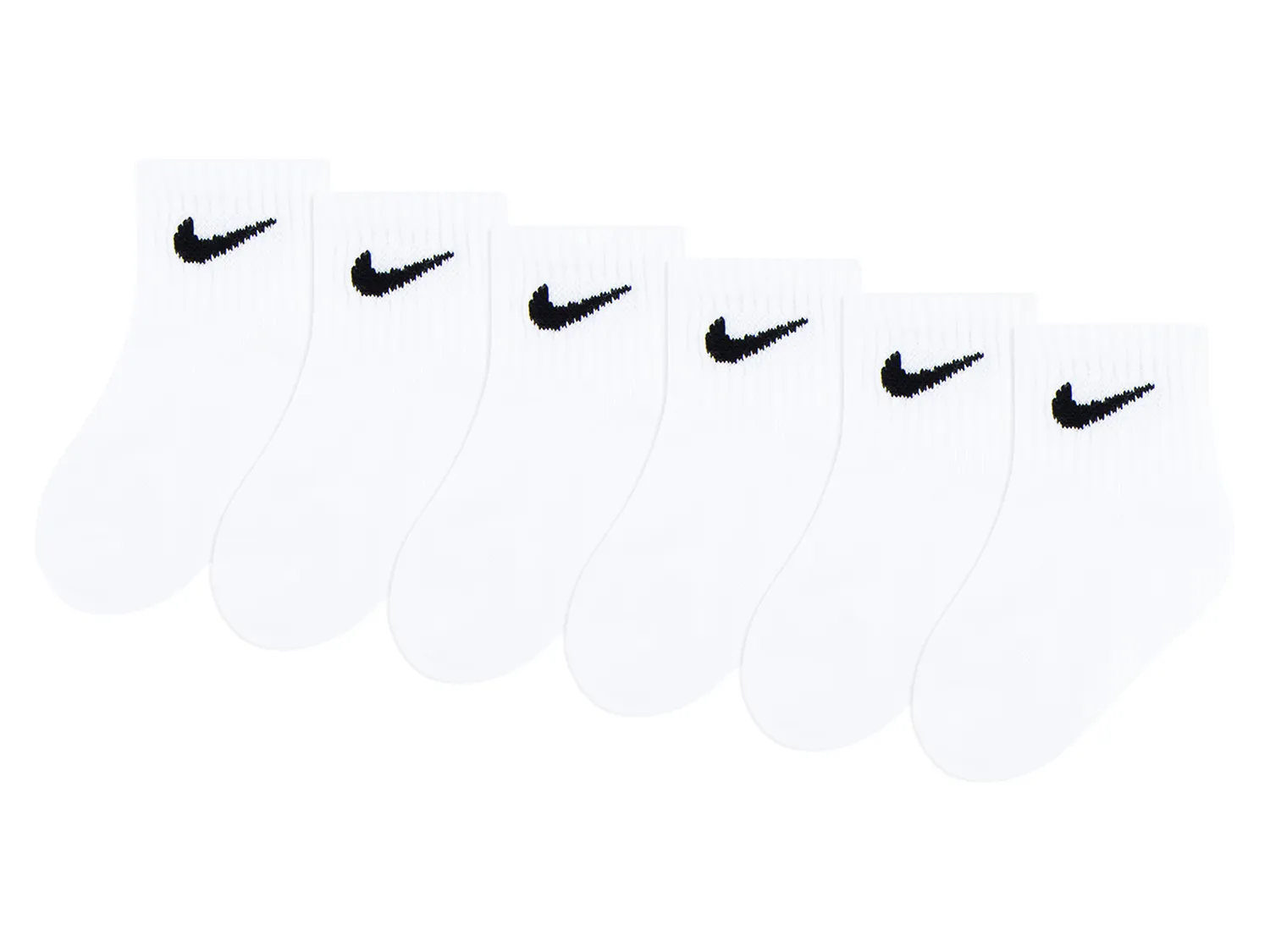 

Носки Solid Kids' Quarter Ankle Socks - 6 Pack Nike, белый