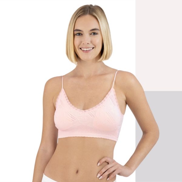 

Детские 2 текстурированных бесшовных бралета 51-058p2 So, цвет barely pink peri gray