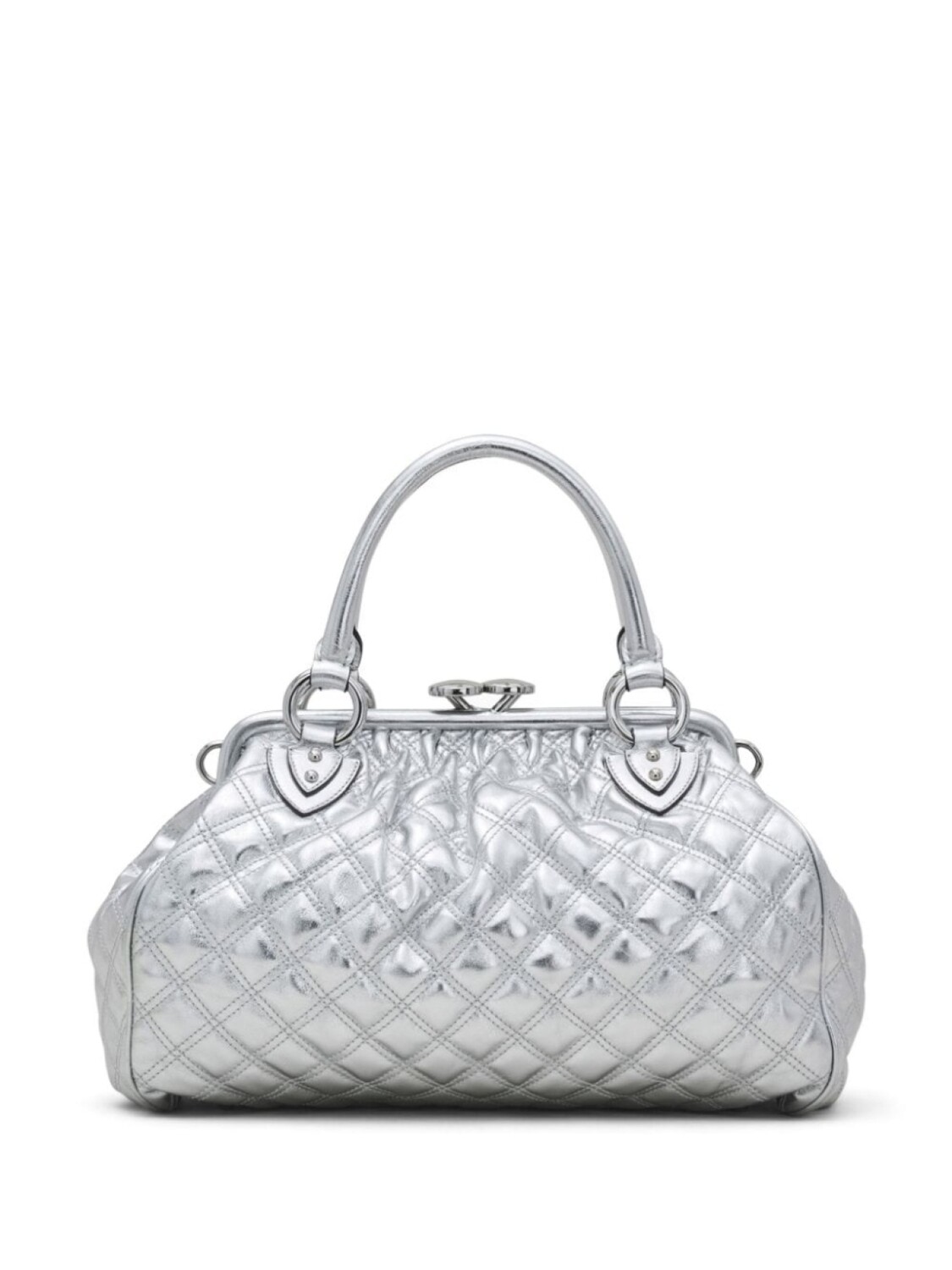Marc Jacobs сумка-тоут The Stam с эффектом металлик, серебристый — фото 4