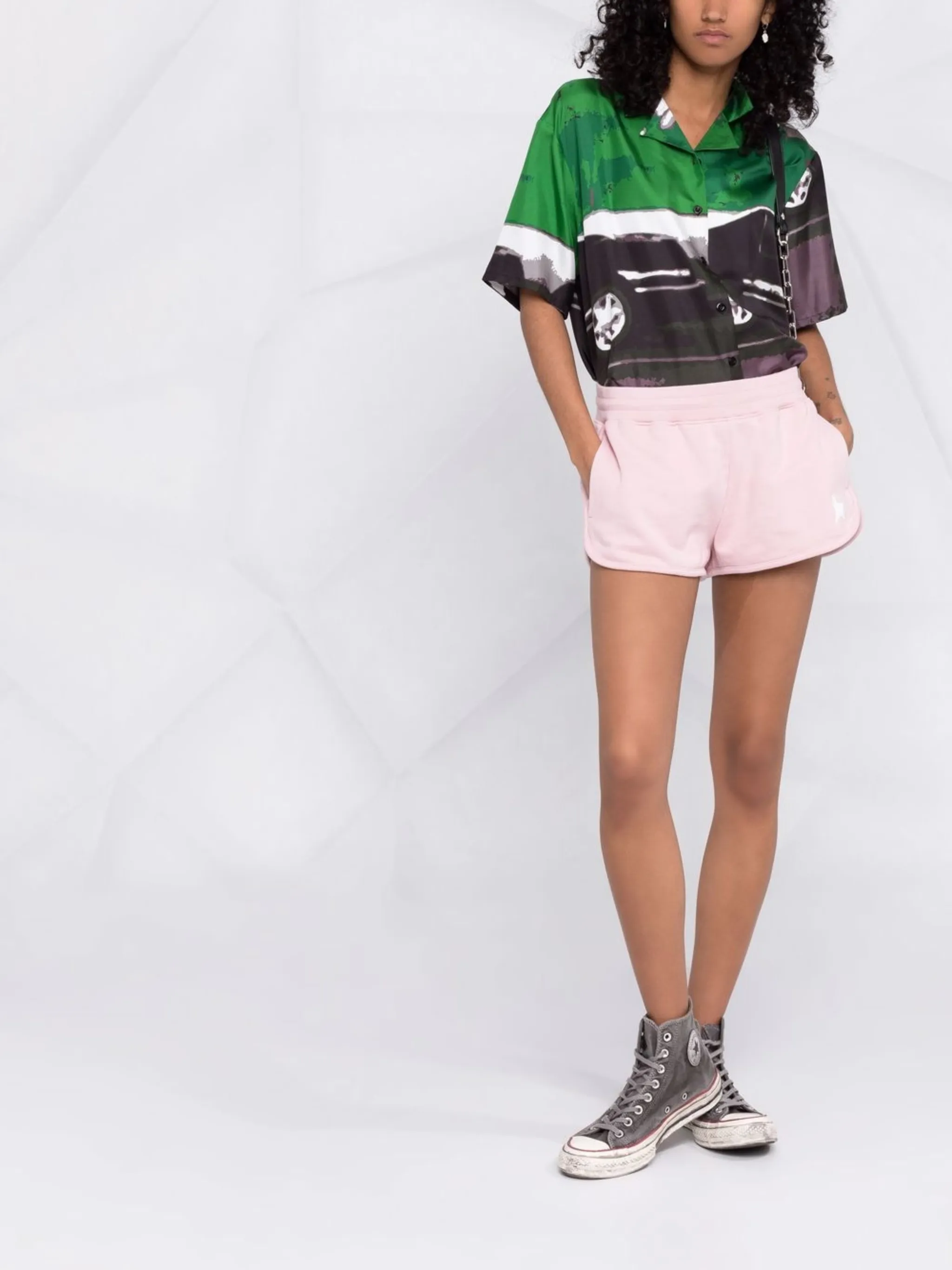 Спортивные шорты с принтом Golden Goose, розовый — фото 2