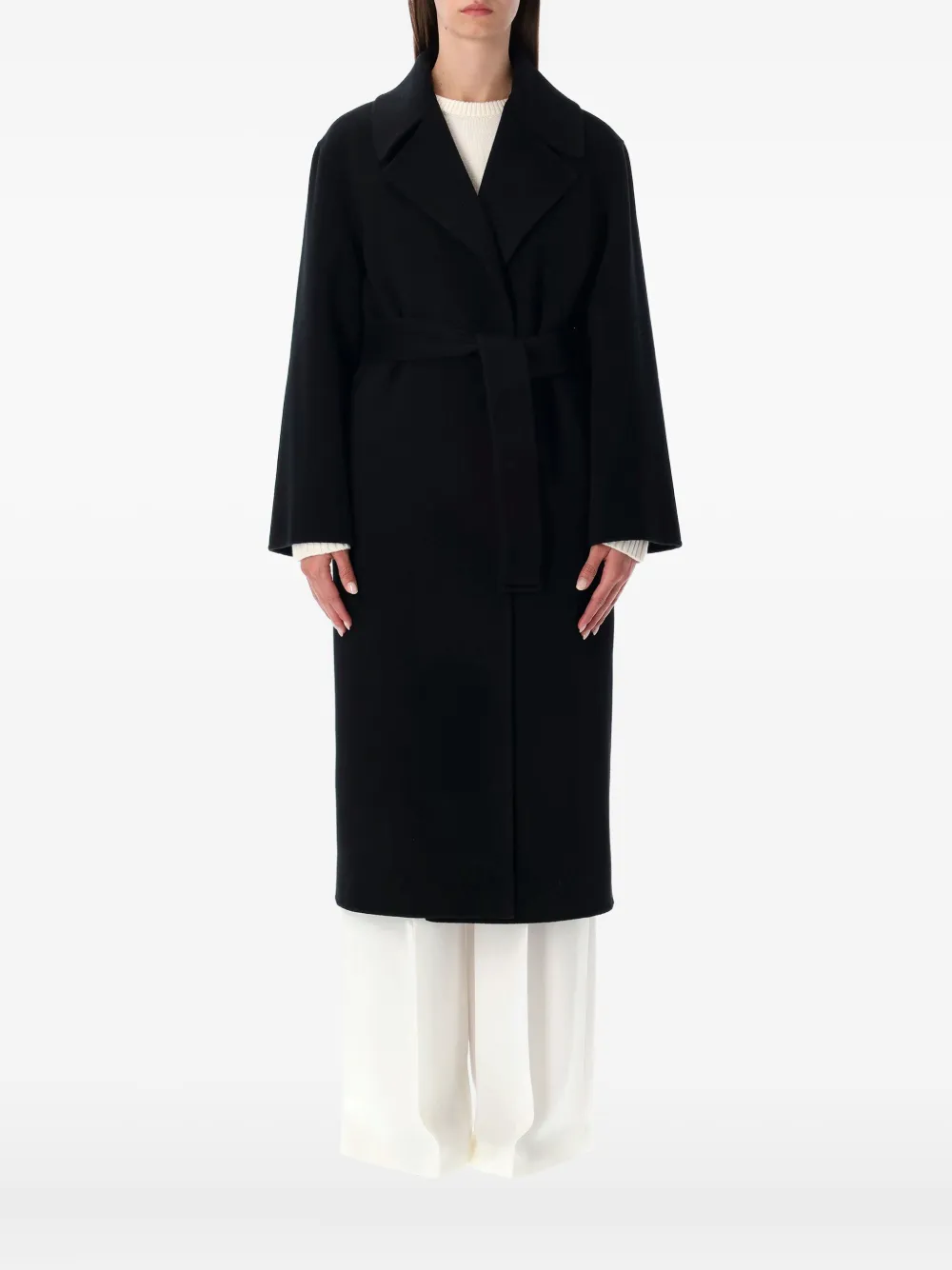 

Пальто-халат с поясом Alberta Ferretti, черный