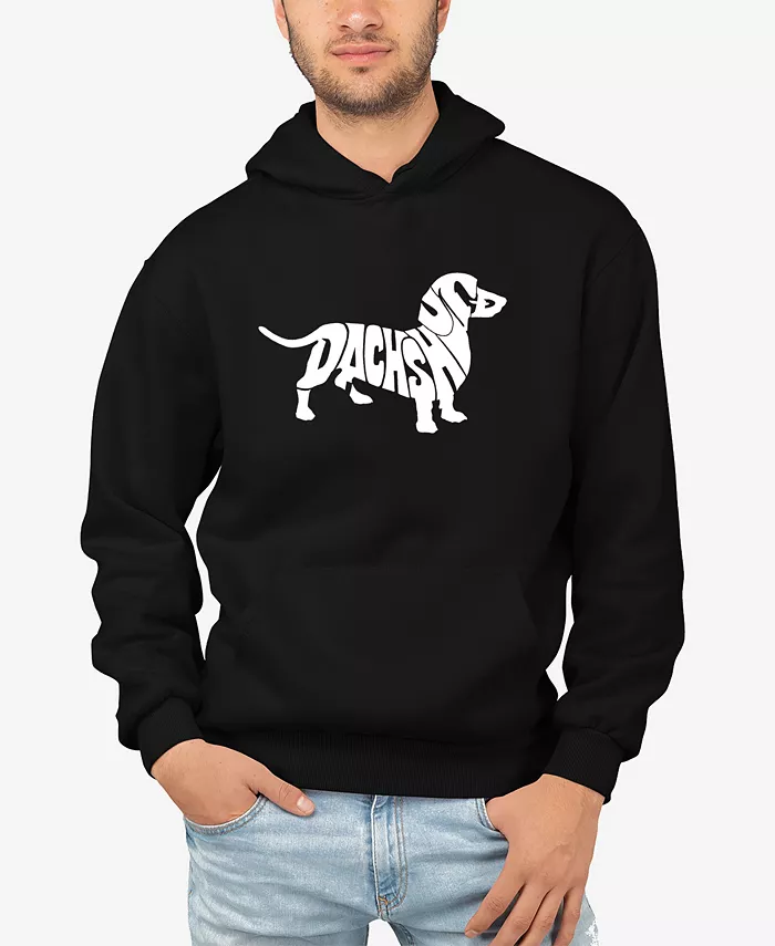 

Мужской худи с длинным рукавом и принтом "Dachshund" LA Pop Art, черный