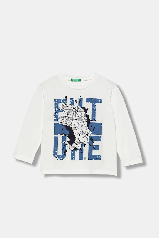 

Детская хлопковая кофта с длинным рукавом United Colors Of Benetton, белый