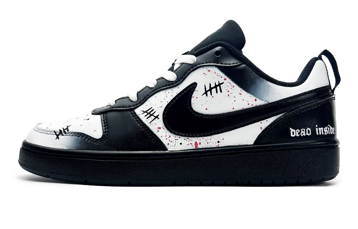 

Nike Кроссовки Court Burrow Mysterious Girlish с нескользящей подошвой, износостойкие, для скейтбординга, черно-белые, для подростков