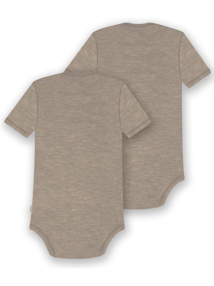 Normani Outdoor Sports Комплект из 2 детских боди с коротким рукавом из мериносовой шерсти, цвет бежевый, Tauranga — фото 2