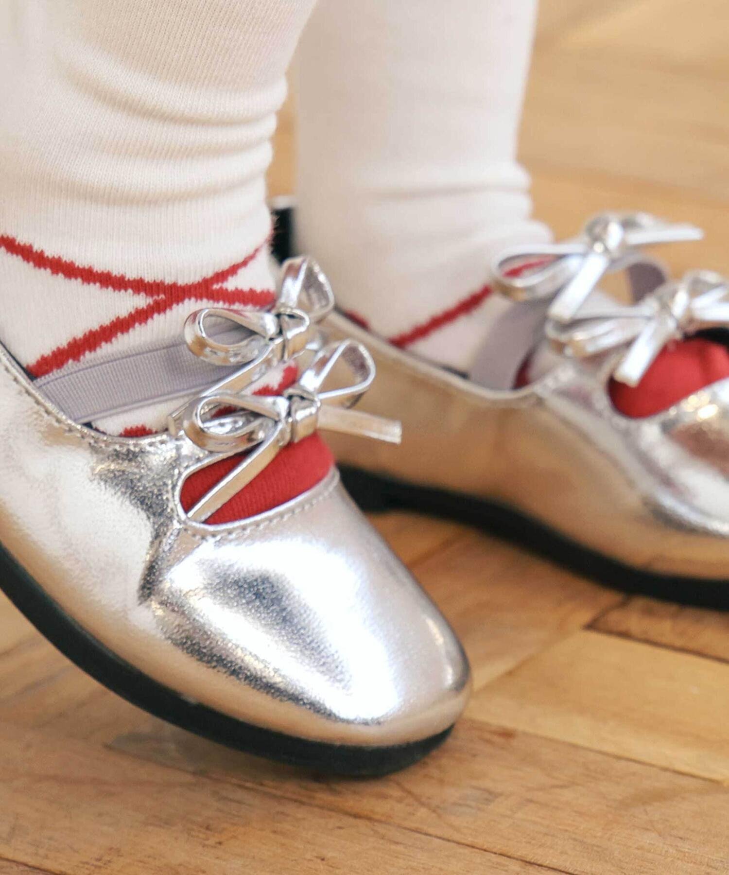 Балетные туфли с двойной лентой (14–20 см) Slap Slip, Silver (Gray) — фото 3