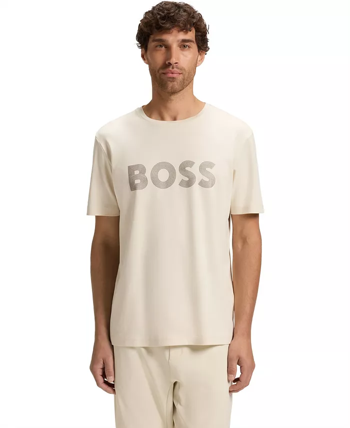 

Мужская футболка Pima-Cotton с глянцевым логотипом Hugo Boss, белый