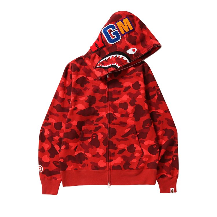 

Худи BAPE Color Camo Shark Full Zip 'Red', красный