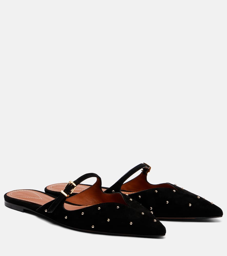 Аура мюли из замши со стразами Zimmermann, Black