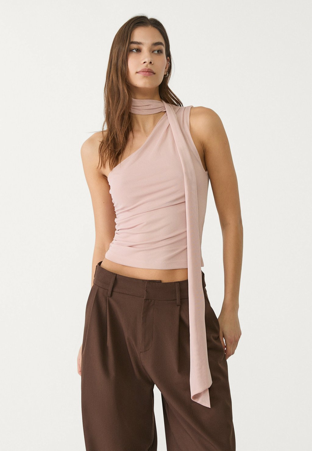 

Топ ASYMMETRIC - Blouse Stradivarius, розовый