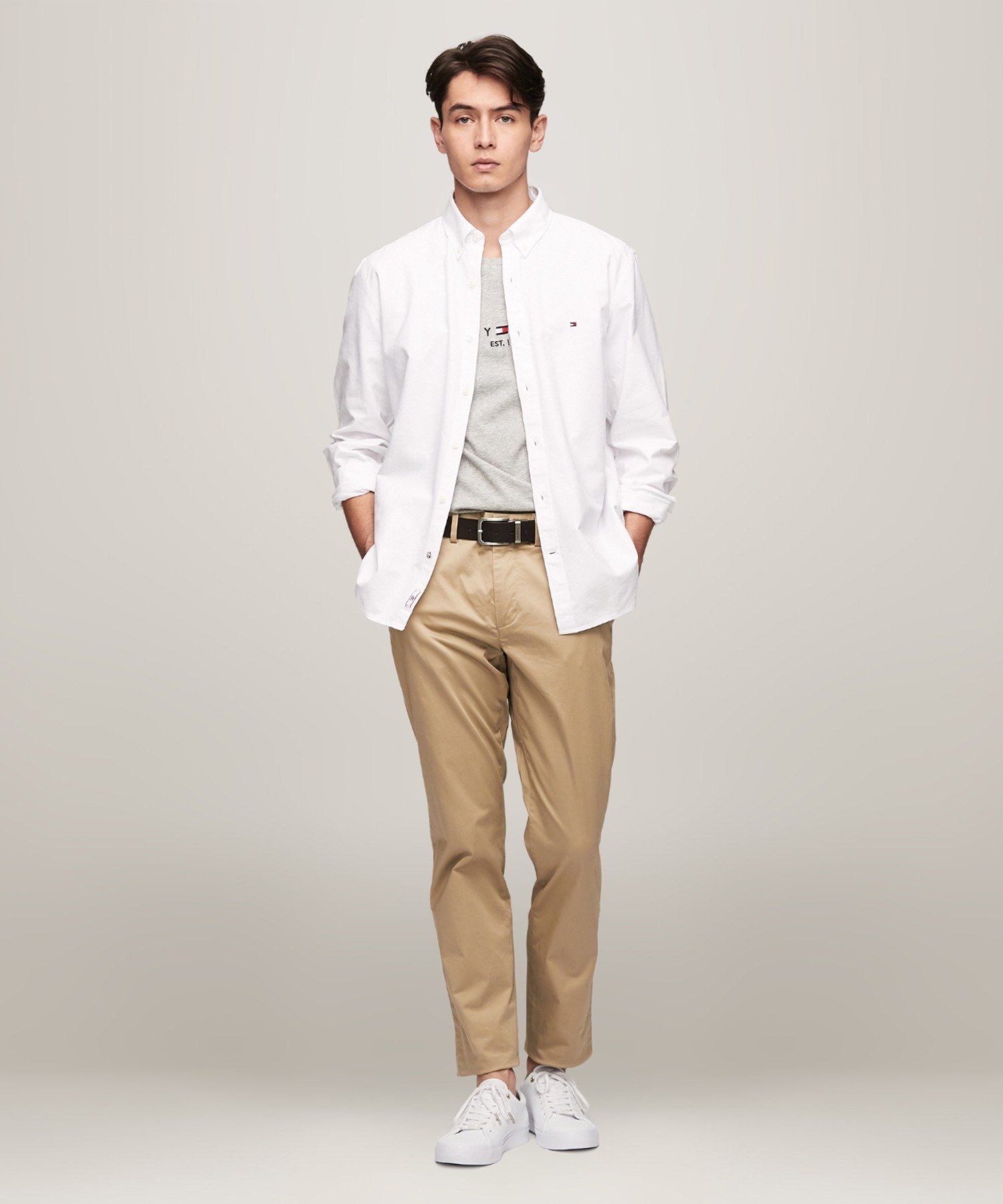 Плотная рубашка из оксфордской ткани TOMMY HILFIGER, White YBR — фото 2