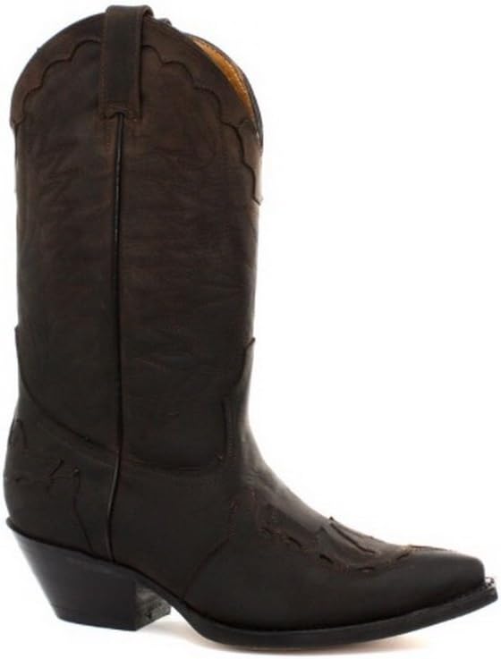 

Женские и мужские кожаные ковбойские сапоги Grinders Arizona HI с кубинским каблуком, черные