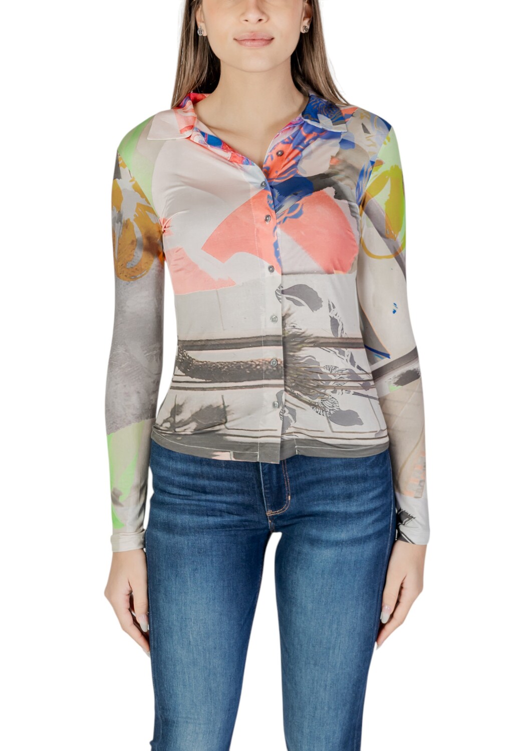 

Рубашка Desigual облегающая, розовый